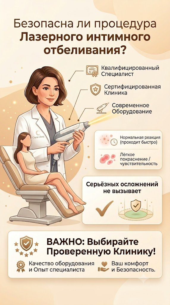 Безопасна ли процедура Лазерное интимное отбеливание