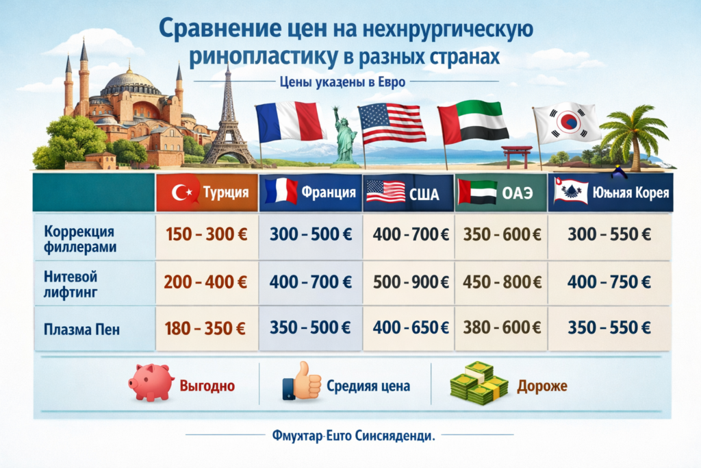 цены на нехирургическую ринопластику