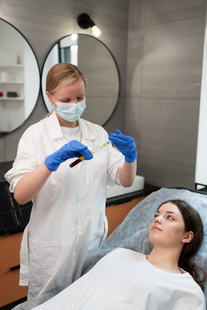 Дерматолог Cayra Clinic проводит консультацию перед экзосомальной терапией